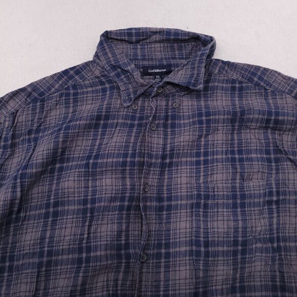 Croft & Barrow Tartan Flannel Button Up Shirt Mens Size Extra Large XL Gray Blue - Picture 1 of 10